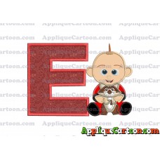 Jack Jack and Raccoon Incredibles Applique Embroidery Design With Alphabet E