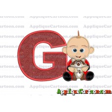 Jack Jack and Raccoon Incredibles Applique Embroidery Design With Alphabet G