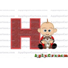 Jack Jack and Raccoon Incredibles Applique Embroidery Design With Alphabet H