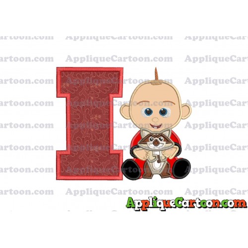 Jack Jack and Raccoon Incredibles Applique Embroidery Design With Alphabet I