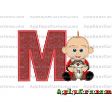 Jack Jack and Raccoon Incredibles Applique Embroidery Design With Alphabet M