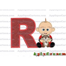 Jack Jack and Raccoon Incredibles Applique Embroidery Design With Alphabet R