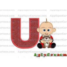 Jack Jack and Raccoon Incredibles Applique Embroidery Design With Alphabet U