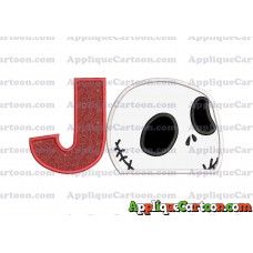 Jack Skellington Applique Embroidery Design With Alphabet J