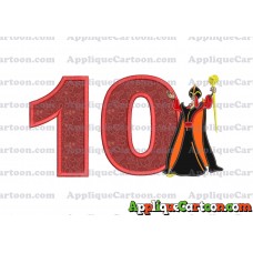 Jafar Aladdin Applique Design Birthday Number 10