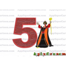 Jafar Aladdin Applique Design Birthday Number 5