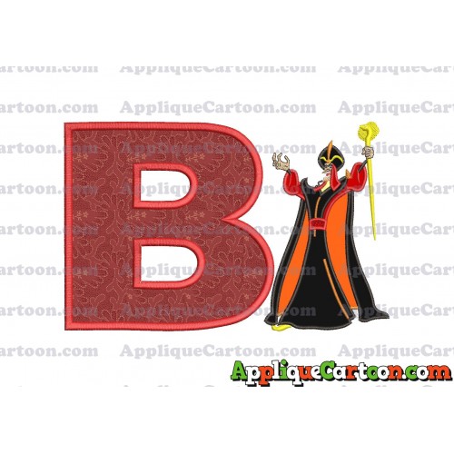 Jafar Aladdin Applique Design With Alphabet B