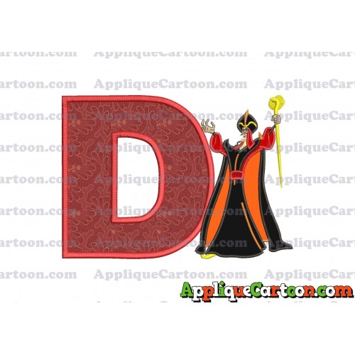 Jafar Aladdin Applique Design With Alphabet D
