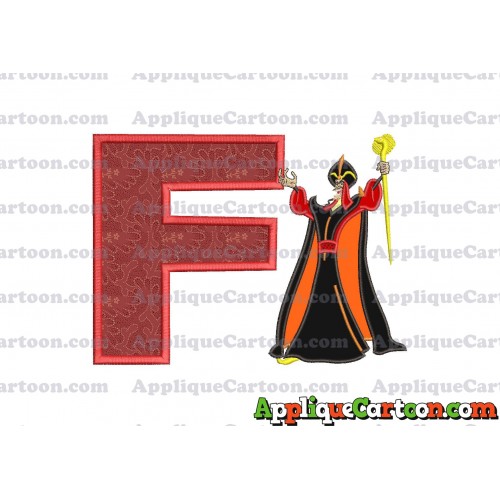Jafar Aladdin Applique Design With Alphabet F