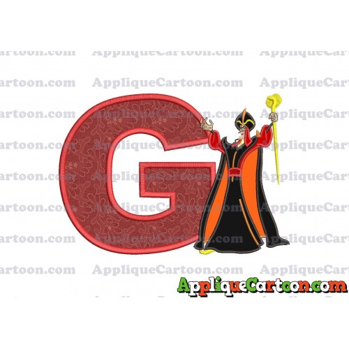 Jafar Aladdin Applique Design With Alphabet G