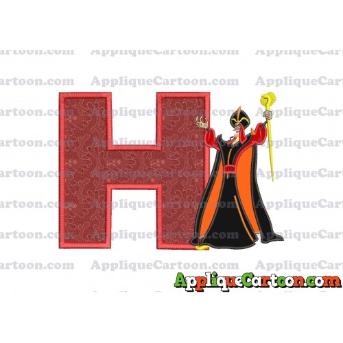 Jafar Aladdin Applique Design With Alphabet H