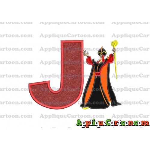 Jafar Aladdin Applique Design With Alphabet J