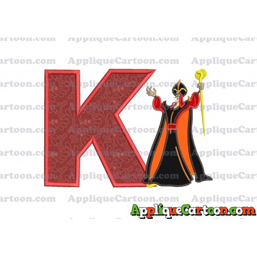 Jafar Aladdin Applique Design With Alphabet K
