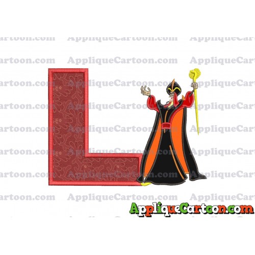 Jafar Aladdin Applique Design With Alphabet L