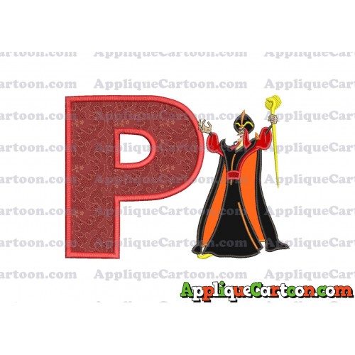 Jafar Aladdin Applique Design With Alphabet P