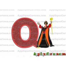 Jafar Aladdin Applique Design With Alphabet Q