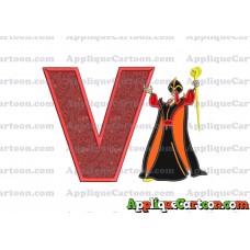 Jafar Aladdin Applique Design With Alphabet V