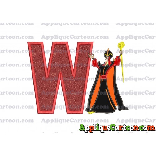 Jafar Aladdin Applique Design With Alphabet W