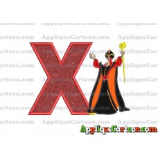 Jafar Aladdin Applique Design With Alphabet X