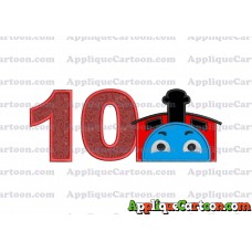 James the Train Applique Embroidery Design Birthday Number 10