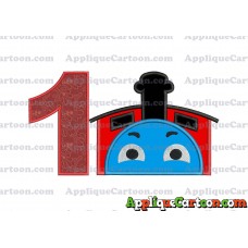 James the Train Applique Embroidery Design Birthday Number 1