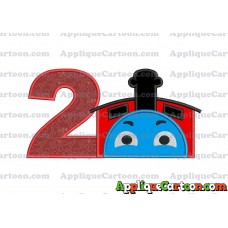 James the Train Applique Embroidery Design Birthday Number 2