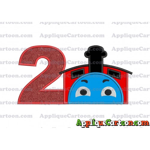 James the Train Applique Embroidery Design Birthday Number 2