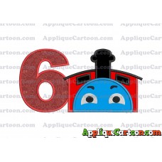 James the Train Applique Embroidery Design Birthday Number 6
