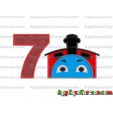 James the Train Applique Embroidery Design Birthday Number 7