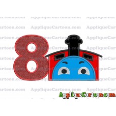 James the Train Applique Embroidery Design Birthday Number 8