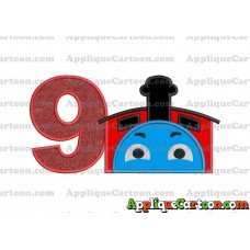 James the Train Applique Embroidery Design Birthday Number 9