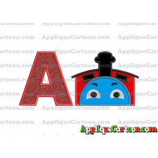 James the Train Applique Embroidery Design With Alphabet A