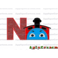 James the Train Applique Embroidery Design With Alphabet N