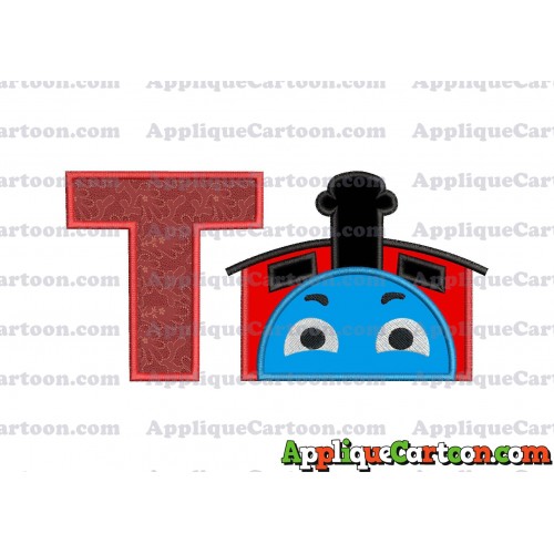 James the Train Applique Embroidery Design With Alphabet T