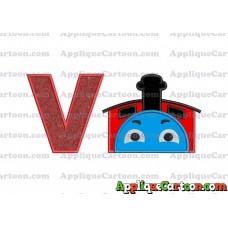 James the Train Applique Embroidery Design With Alphabet V