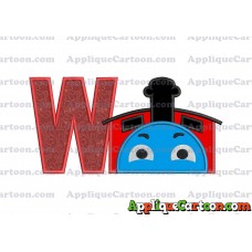 James the Train Applique Embroidery Design With Alphabet W