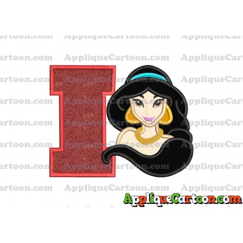 Jasmine Princess Applique Embroidery Design With Alphabet I