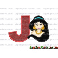 Jasmine Princess Applique Embroidery Design With Alphabet J