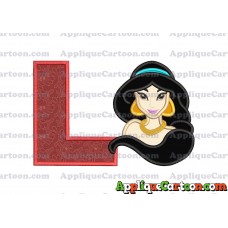 Jasmine Princess Applique Embroidery Design With Alphabet L