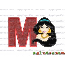 Jasmine Princess Applique Embroidery Design With Alphabet M