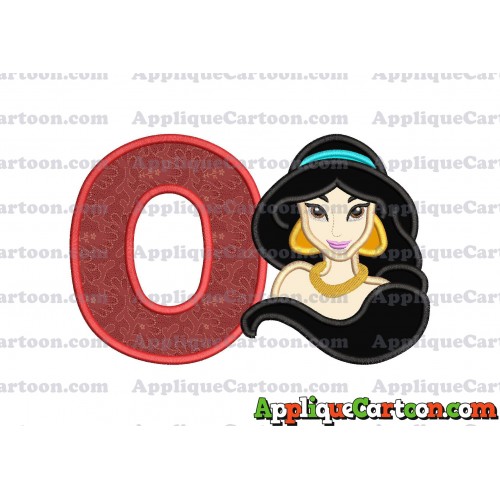 Jasmine Princess Applique Embroidery Design With Alphabet O