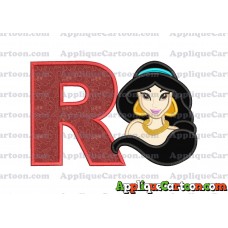 Jasmine Princess Applique Embroidery Design With Alphabet R