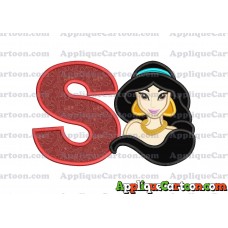Jasmine Princess Applique Embroidery Design With Alphabet S