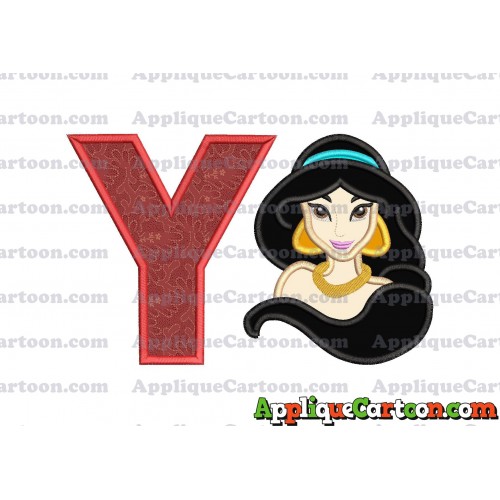 Jasmine Princess Applique Embroidery Design With Alphabet Y