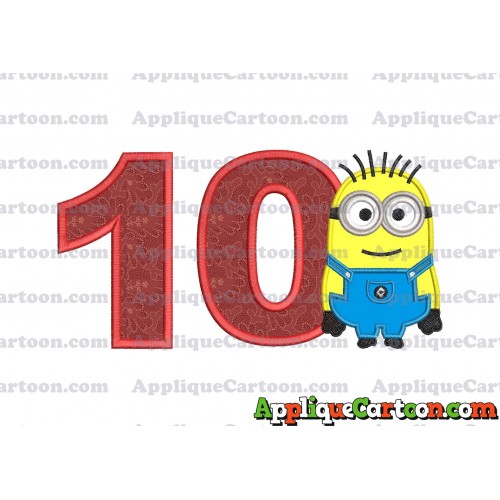 Jerry Despicable Me Applique Embroidery Design Birthday Number 10
