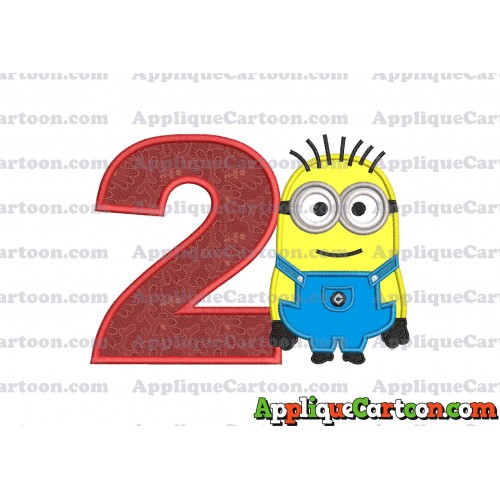 Jerry Despicable Me Applique Embroidery Design Birthday Number 2