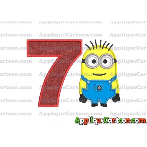 Jerry Despicable Me Applique Embroidery Design Birthday Number 7