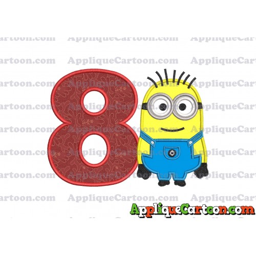 Jerry Despicable Me Applique Embroidery Design Birthday Number 8