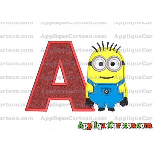 Jerry Despicable Me Applique Embroidery Design With Alphabet A