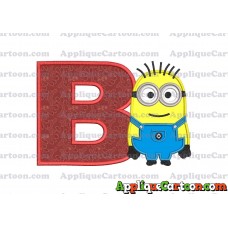 Jerry Despicable Me Applique Embroidery Design With Alphabet B